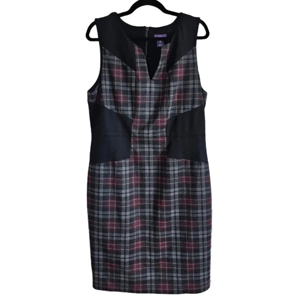 NYDJ Not Your Daughters Jeans Black & Plaid Dress With Lift Tuck Technology